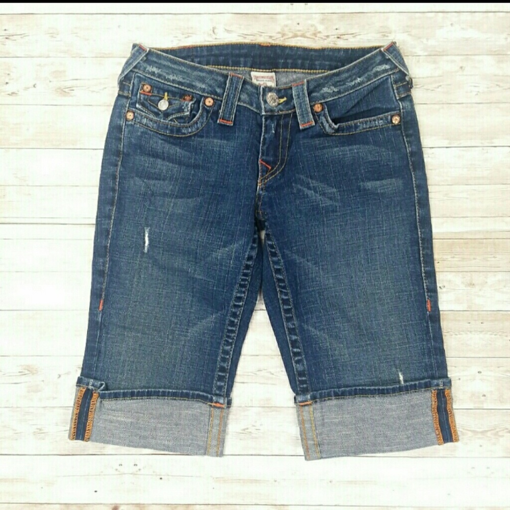 True Religion sophie cuff hem bermuda shorts